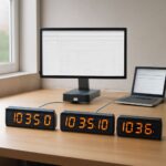 A computer clock synchronizing with a network time source