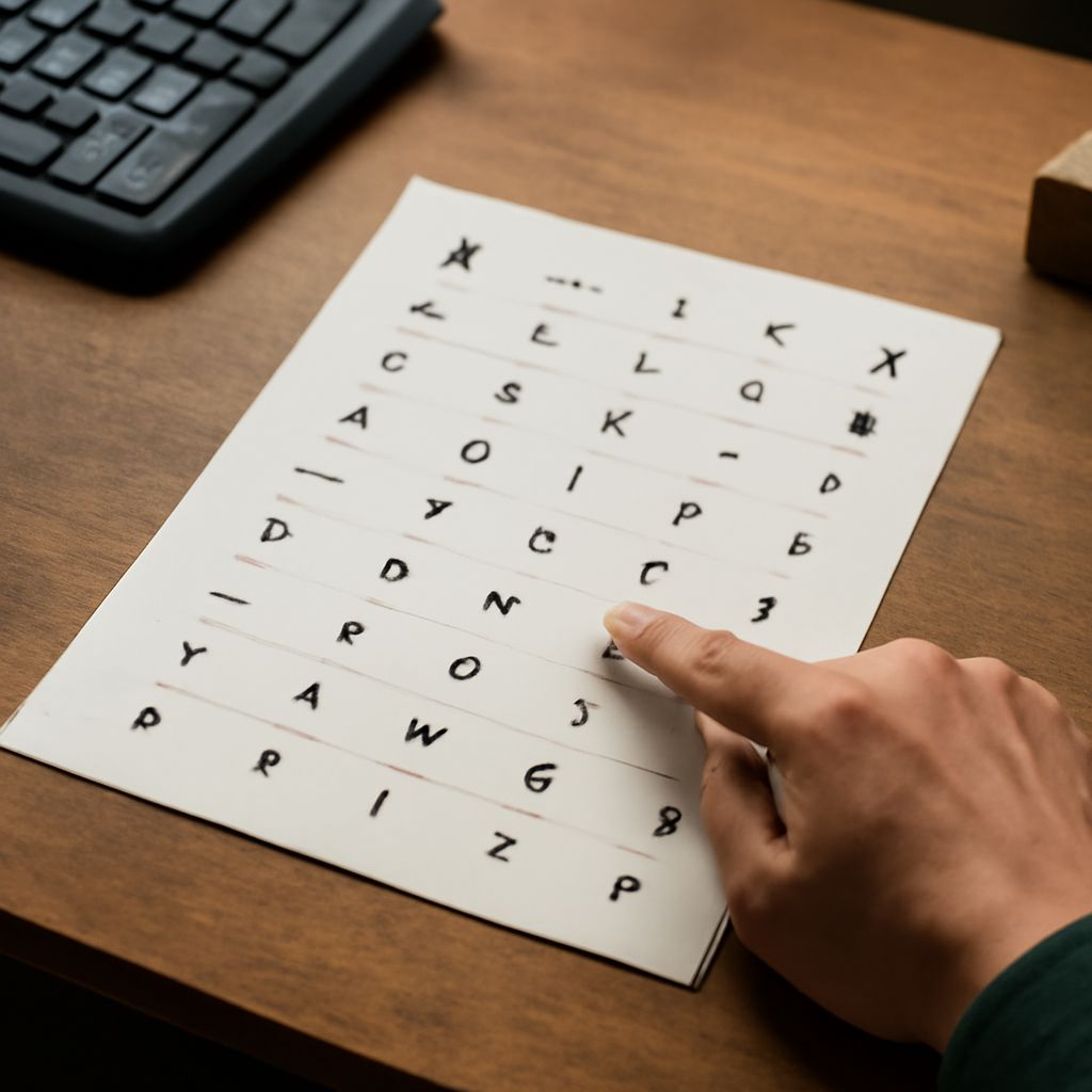 Keyboard showing alt key codes and symbols