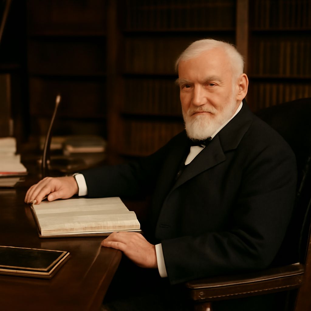 Portrait of Andrew Carnegie highlighting his importance