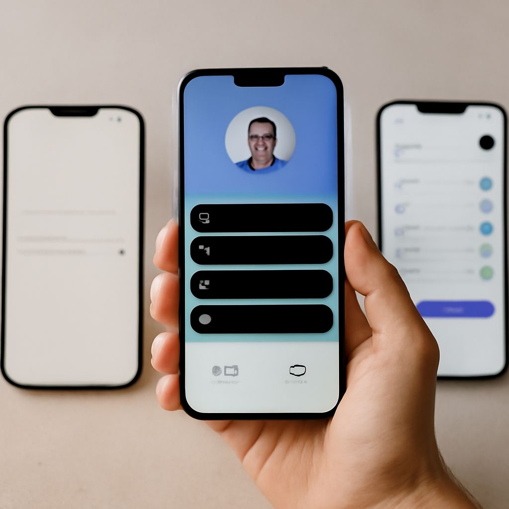 electronic business card on a smartphone screen